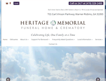 Tablet Screenshot of heritagememorialfuneralhome.com